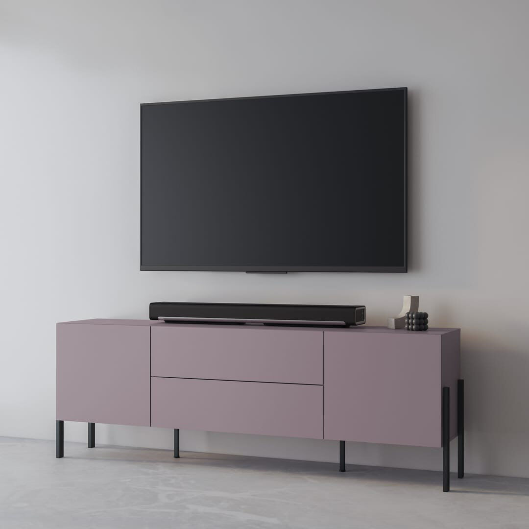 Latitude Run Bawan 40 TV Cabinet H70cm W204cm D40cm - Elegant Media Storage Plum 70"