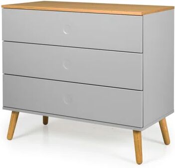 Tenzo Dot Designer 3 Drawer Chest of Drawers Tenzo Colour: Grey / Oak  - Size: 79cm H X 164cm W X 44cm D