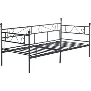 Three Posts Vicksburg Single Steel Daybed black 95.0 H x 195.0 W x 95.0 D cm