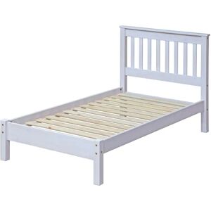 Three Posts Lehighton Ingrid Bed pine frame white 115.5 H x 102.2 W x 206.0 D cm