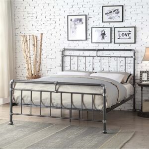 Three Posts Alsip Bed Frame gray/black 120.0 H x 145.0 W x 202.0 D cm