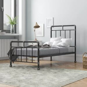 Three Posts Alsip Bed Frame gray/black 120.0 H x 98.0 W x 202.0 D cm