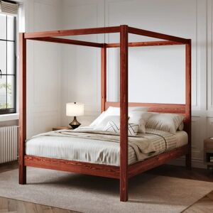 Three Posts Rochester Canopy Bed red 200.0 H x 168.0 W x 210.0 D cm