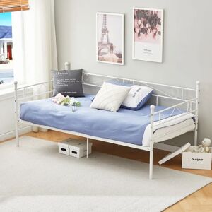 Three Posts Vicksburg Single Steel Daybed white 95.0 H x 195.0 W x 95.0 D cm