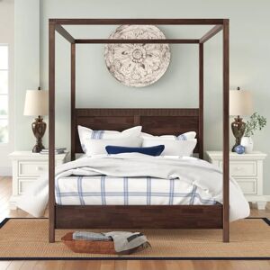 Three Posts Behling Four Poster Bed brown 200.0 H x 161.0 W x 211.0 D cm