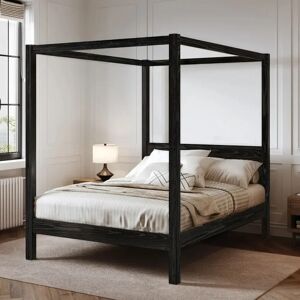 Three Posts Rochester Canopy Bed gray 200.0 H x 190.0 W x 210.0 D cm