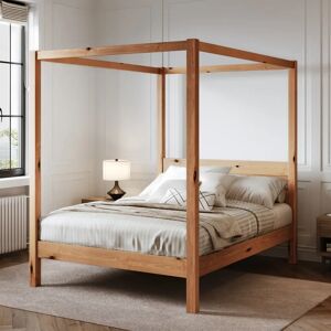 Three Posts Rochester Canopy Bed black 200.0 H x 130.0 W x 202.0 D cm