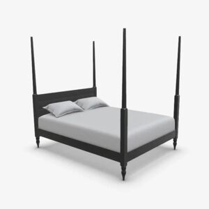 Three Posts Thorndale Four Poster Bed black 200.0 H cm