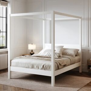 Three Posts Rochester Canopy Bed white 200.0 H x 160.0 W cm