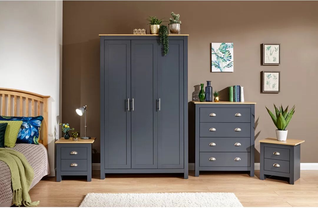 Three Posts Kenneth 4 Piece Bedroom Set blue