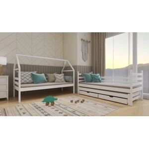 Harriet Bee Ausable Kids Bunk Bed with Trundle with Drawers white 217.0 H x 98.0 W x 198.0 D cm