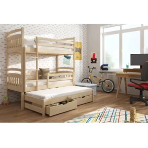 Harriet Bee Woolwich Single (3') 2 Drawer High Sleeper Bunk Bed and Mattress with Trundle brown 164.0 H x 98.0 W x 198.0 D cm