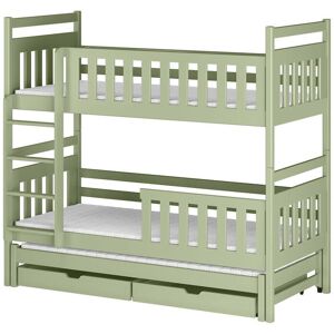 Harriet Bee Klara Bunk Bed with Trundle & Storage W98cm - Modern Triple Sleeper with Versatile Drawers Cashmere
