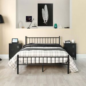 Ebern Designs Aurora-Leigh Small Double Bed Frame Black 80cm H X 121cm W X 197cm L