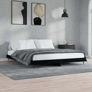 17 Stories Loit Double (4'6) Bed black 20.0 H x 163.0 W x 203.0 D cm