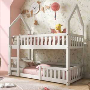 Harriet Bee Castle-shaped Double Sleeper Bed With Ladder White 192cm H X 98cm W X 195cm L