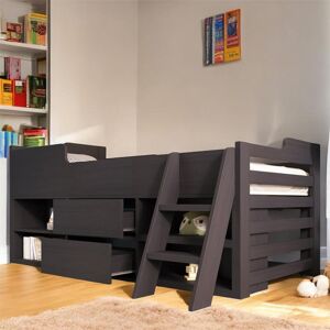 Harriet Bee Single Cabin Bed Mid Sleeper Taupe Wooden Bed Frame Frame Only Taupe 92cm H X 94cm W X 196cm L