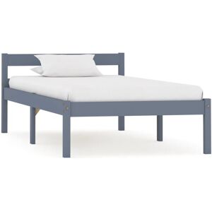 Latitude Run vidaXL Bed Frame Solid Pine Wood Grey European Single (90 x 200 cm)