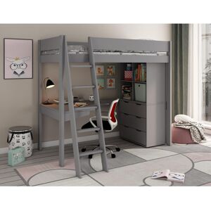 Orrington Single (3') 3 Drawer High Sleeper Loft Bed with Built-in Desk by Harriet Bee Grey