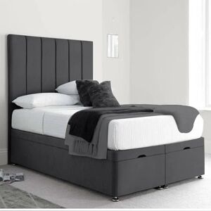 Canora Grey PORTLAND PLUSH DIVAN OTTOMAN black Kingsize (5')