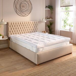 Slumberdown Sleep Soundly Extra Deep 10cm Mattress Topper – Ultra Plush Comfort, Breathable & Supportive Sleep Enhancer White Super King (6')