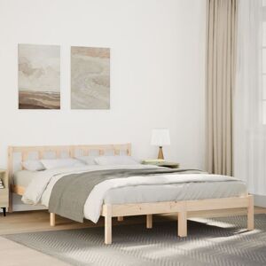 Rosalind Wheeler Bed Frame Home Bedstead Bed Base Mattress Foundation Solid Pinewood natural 140 x 210 cm