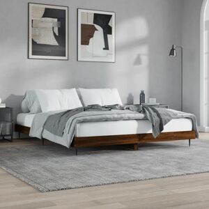 17 Stories Loit Double (4'6) Bed black/brown 20.0 H x 163.0 W x 203.0 D cm