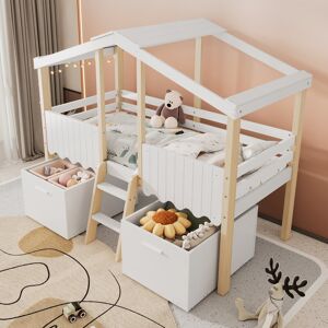 Harriet Bee 3ft Single Bed With Two Storage Boxes White 158cm H X 98cm W X 196cm L