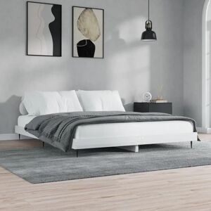 17 Stories Loit Double (4'6) Bed white/black 20.0 H x 163.0 W x 203.0 D cm