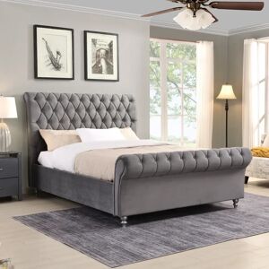 Mercer41 Backus Upholstered Bed Frame gray Kingsize (5')