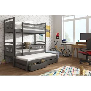 Harriet Bee Woolwich Single (3') 2 Drawer High Sleeper Bunk Bed and Mattress with Trundle gray 164.0 H x 98.0 W x 198.0 D cm