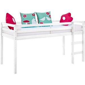 Harriet Bee Io European Single (90 x 200cm) Solid Wood Bed Frames Mid Sleeper Loft Bed White