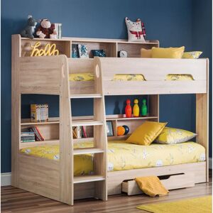 Hashtag Home Lilianna Single (3') Standard Bunk Bed with Shelves 172.0 H x 136.0 W x 197.0 D cm