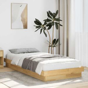 17 Stories Bed Frame Without Mattress 90X200 Cm Solid Oak Wood Natural 80 x 200cm