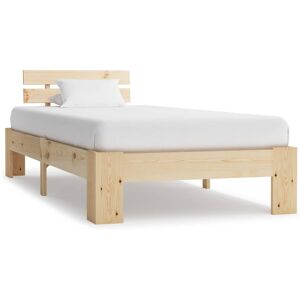 Latitude Run vidaXL Bed Frame Solid Pine Wood Beige European Single (95 x 213 cm)