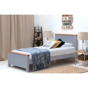 Fernleaf Aubrey Solid Wood Low Profile Bed Frame with Mattress Grey Single (3')