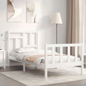 Marlow Home Co. Bed Frame with Headboard white 100.0 H x 80.5 W x 195.5 D cm