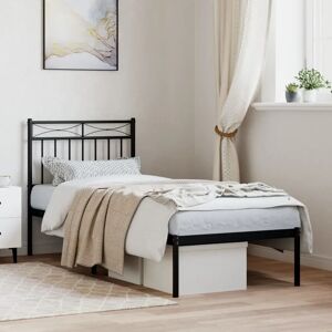 Marlow Home Co. Abry Metal Bed black 91.0 H x 80.0 W x 196.0 D cm