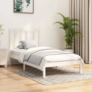 17 Stories Bed Frame Solid Wood white 100.0 H x 80.5 W x 195.5 D cm
