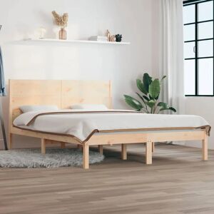 17 Stories Bed Frame Solid Wood brown 100.0 H x 120.0 W x 190.0 D cm