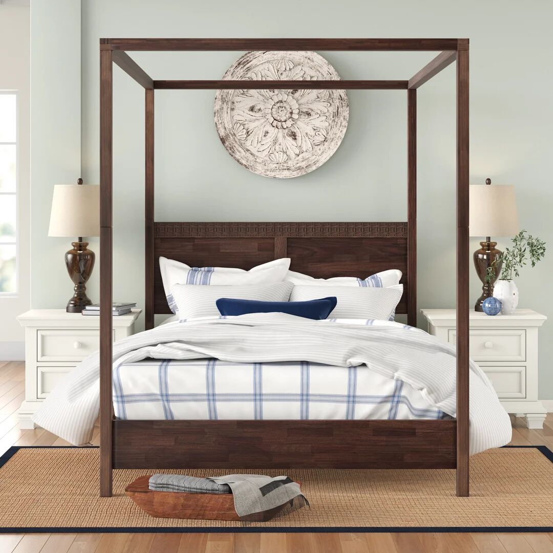 Three Posts Behling Four Poster Bed brown 200.0 H x 191.0 W x 211.0 D cm