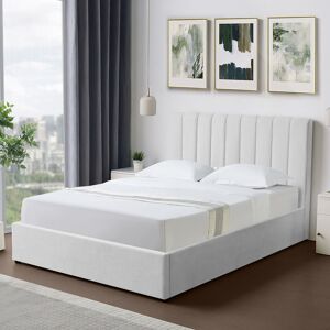 Latitude Run Evelynne Fabric 135cm Double Ottoman Bed Frame with Storage - Light Grey Double (135 x 190 cm)