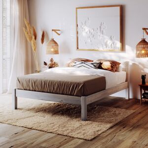 August Grove Alessio Bed Frame Grey Wood Small Double (4')