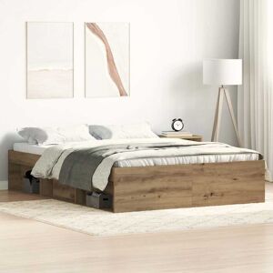 Latitude Run Afriani Platform Bed Artisan Oak Double (4'6)