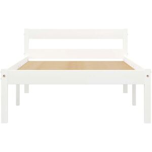 Latitude Run vidaXL Bed Frame Solid Pine Wood White European Single (90 x 200 cm)