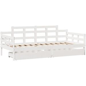 17 Stories Daybed With Drawers Without Mattress 80X200 Cm Solid Wood White European Single (90 x 200cm)