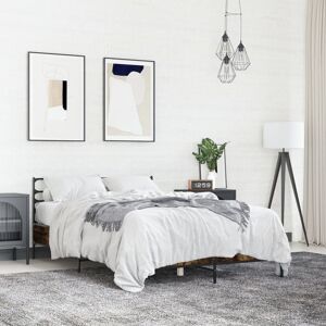 Borough Wharf Achillefs Platform Bed Smoked Oak Small Double (4')