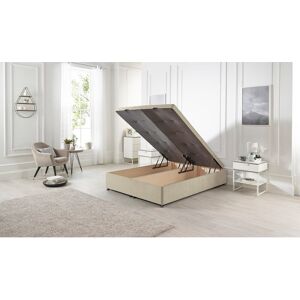 17 Stories Orchid Divan Ottoman Bed Base End Opening Gas Lift Tweed Fabric Natural Super King (6')