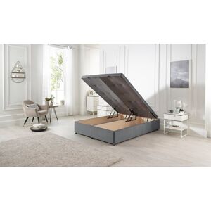 17 Stories Orchid Divan Ottoman Bed Base End Opening Gas Lift Plush Velvet Charcoal Small Double (4')