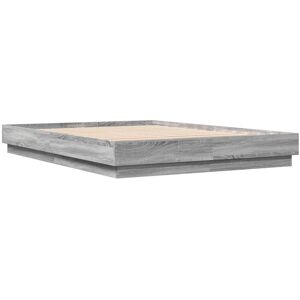 17 Stories Vidaxl Bed Frame Engineered Wood Grey Sonoma European Kingsize (160 x 200cm)